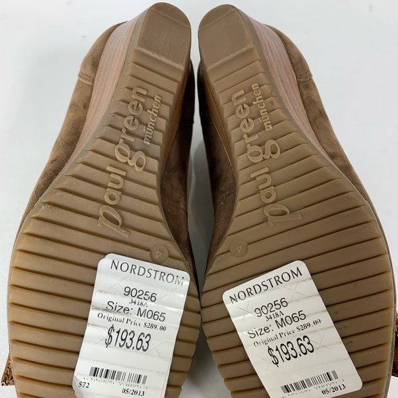 Paul Green München Nola Suede Patent Bow Wedge - Picture 7 of 8